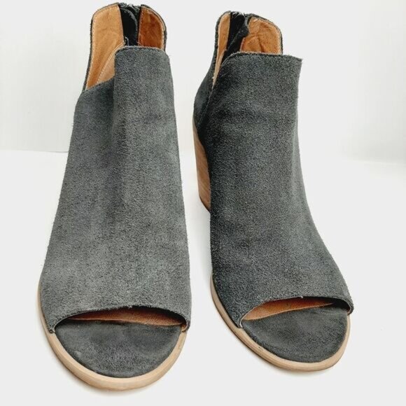 SUSINA | Carina Lea Genuine Suede Peep Toe Ankle Cut-Out Booties Sz 8.5 M - Picture 5 of 12
